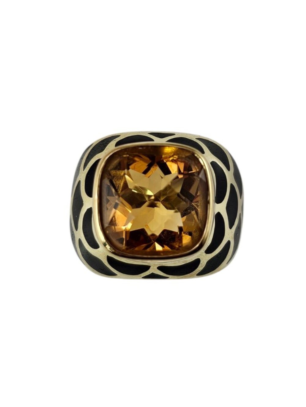 14K Yellow Gold and Citrine Dome Style Ring Size 6 Certified #26013